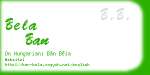 bela ban business card